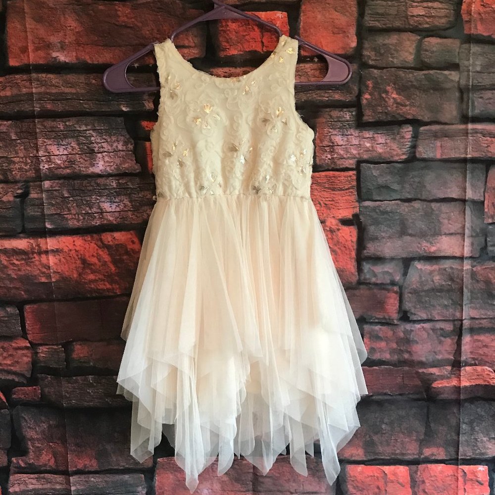Lilt Floral and Tulle Girls Dress (Ivory) Size 6